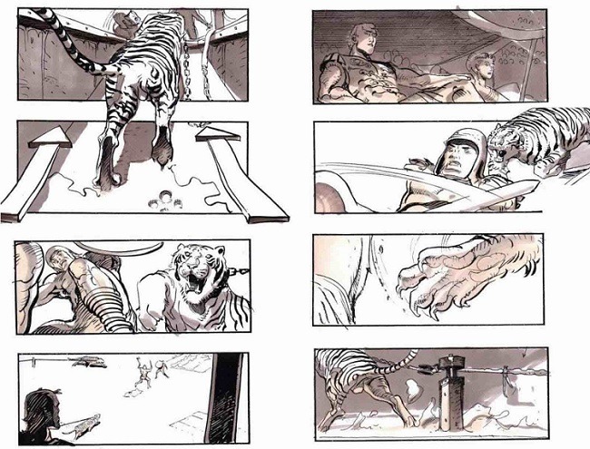 Storyboard-de gladiador-de-Sylvain-Despretz-Ridley-Scott